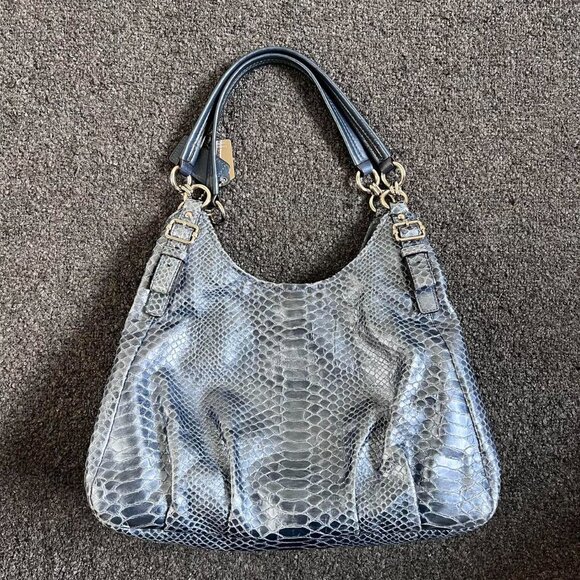 COACH Authentic Limited Edition Blue Snakeskin Leather Y2K Bag - Picture 3 of 6